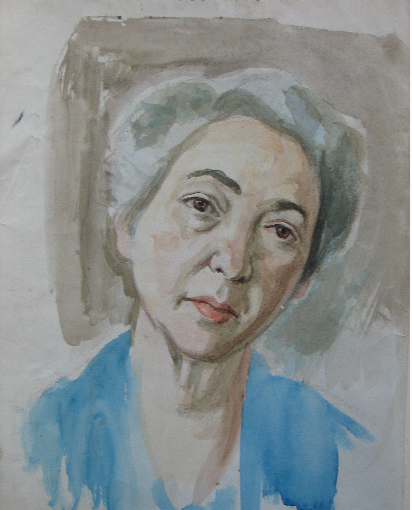 portrait of a woman in blue